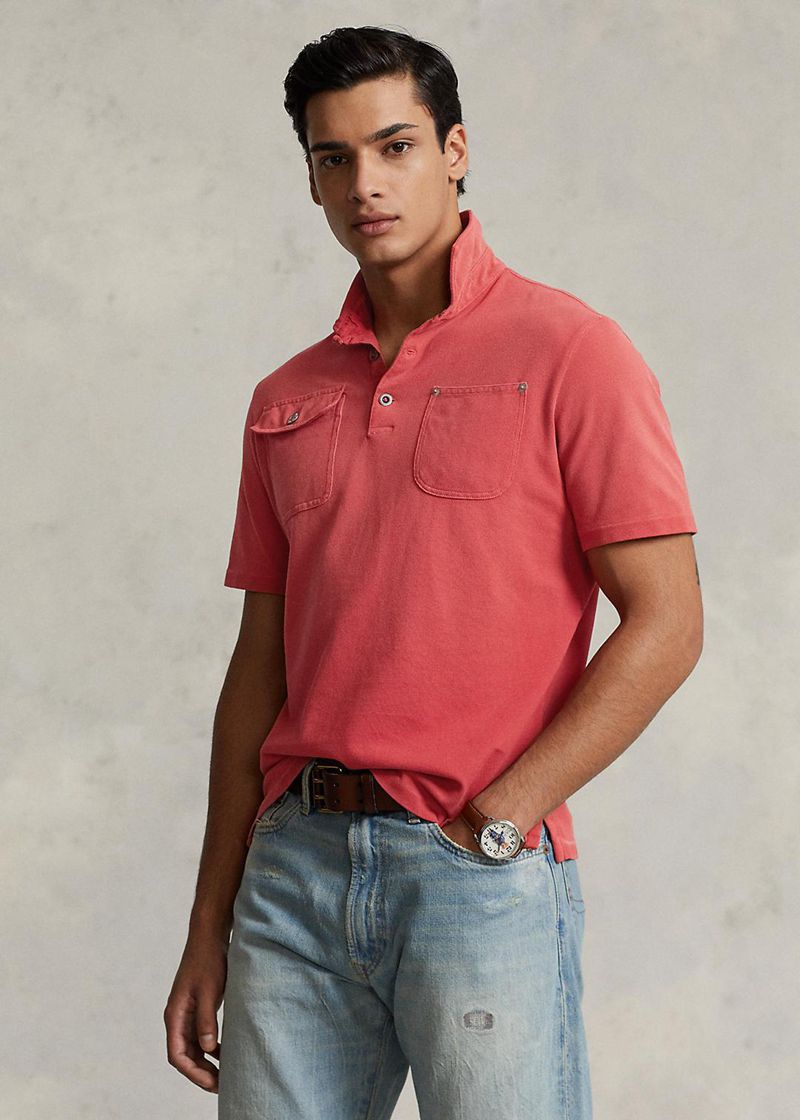 Poleras Polo Polo Ralph Lauren Hombre Classic Fit Mesh Pocket Chile Rojas OIKTY-0617